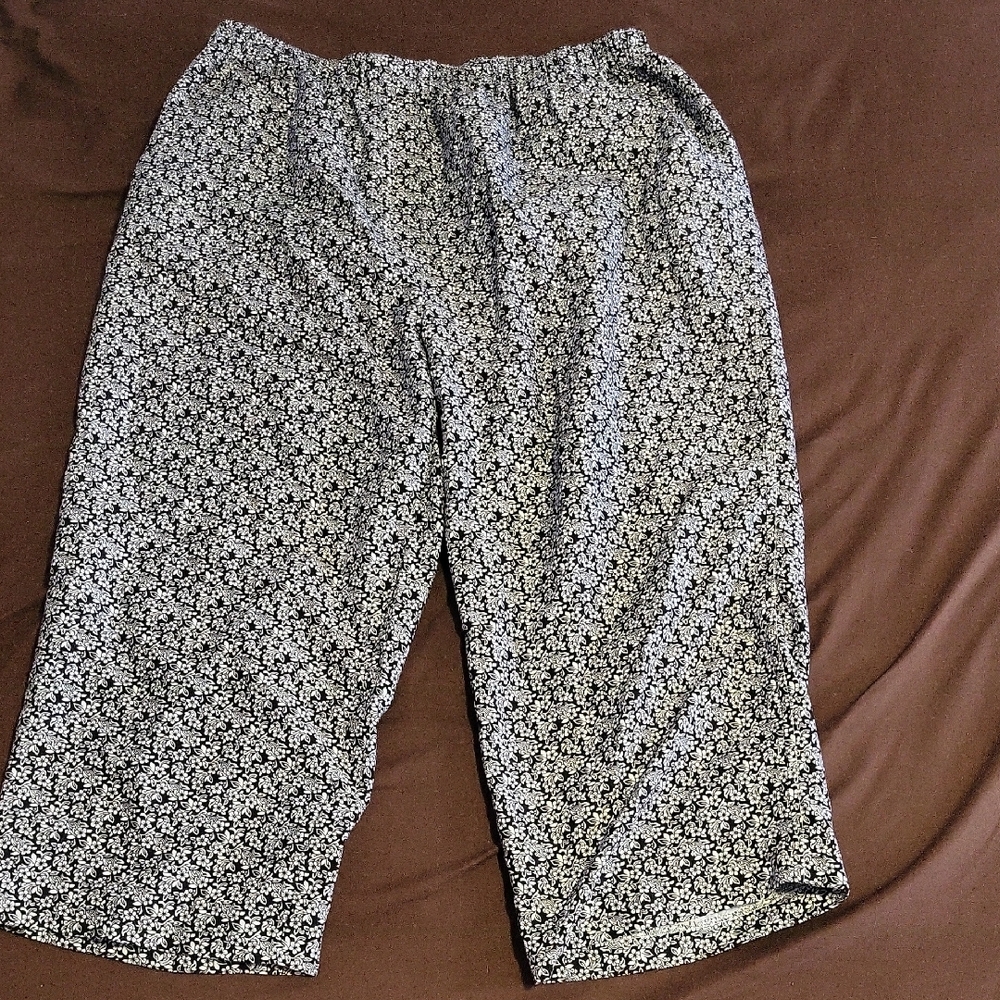 Black and White Floral Pants